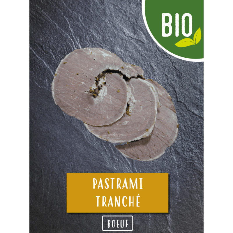 Pastrami 100% pur Bœuf Galloway BIO - 100 gr tranché