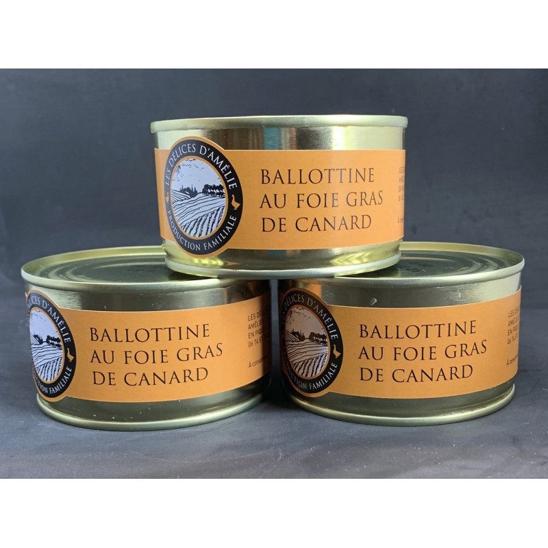 Ballottine au foie gras de canard - Conserve 130 gr