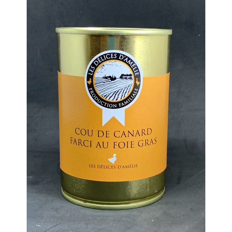 Cou de canard farci au foie gras - Conserve 350 gr