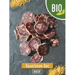 Saucisson Sec 100% pur Bœuf Galloway BIO - 250 gr