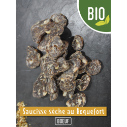 Saucisse Sèche au roquefort 100% pur Bœuf Galloway BIO - 250 gr